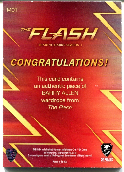 Flash Season 1 Wardrobe Costume Card M01 Grant Gustin as Barry Allen 2016 - TvMovieCards.com