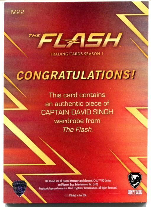 Flash Season 1 Wardrobe Costume Card M22 Patrick Sabongui as Captain David Singh   - TvMovieCards.com