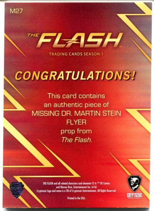 Flash Season 1 Wardrobe Prop Card M27 Missing Dr. Martin Stein Flyer   - TvMovieCards.com