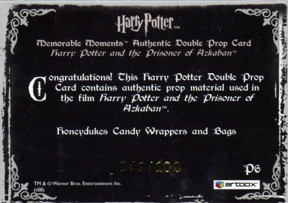 Harry Potter Memorable Moments 2 Honeyduke Candy Double Prop Card HP P6 #043/100   - TvMovieCards.com