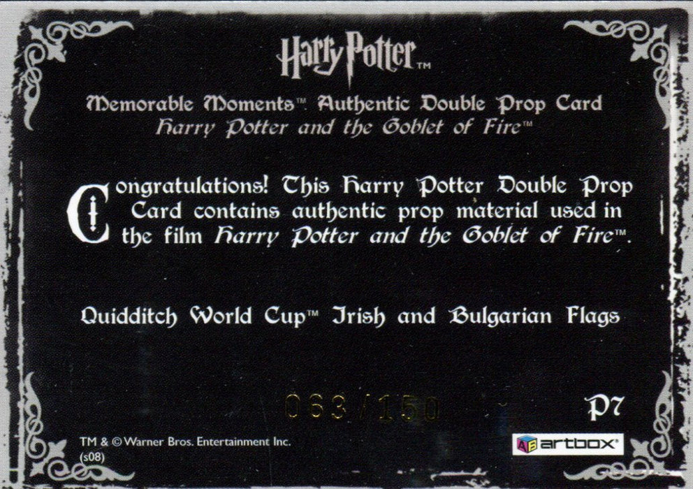 Harry Potter Memorable Moments 2 Quidditch Flags Double Prop Card HP P7 #063/150   - TvMovieCards.com