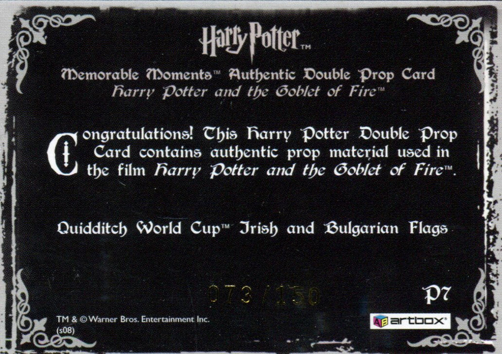Harry Potter Memorable Moments 2 Quidditch Flags Double Prop Card HP P7 #073/150   - TvMovieCards.com