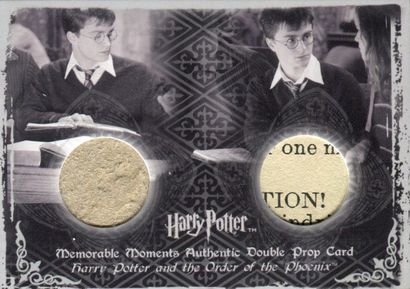 Harry Potter Memorable Moments 2 Book Cover Page Double Prop Card HP P9 #162/190   - TvMovieCards.com
