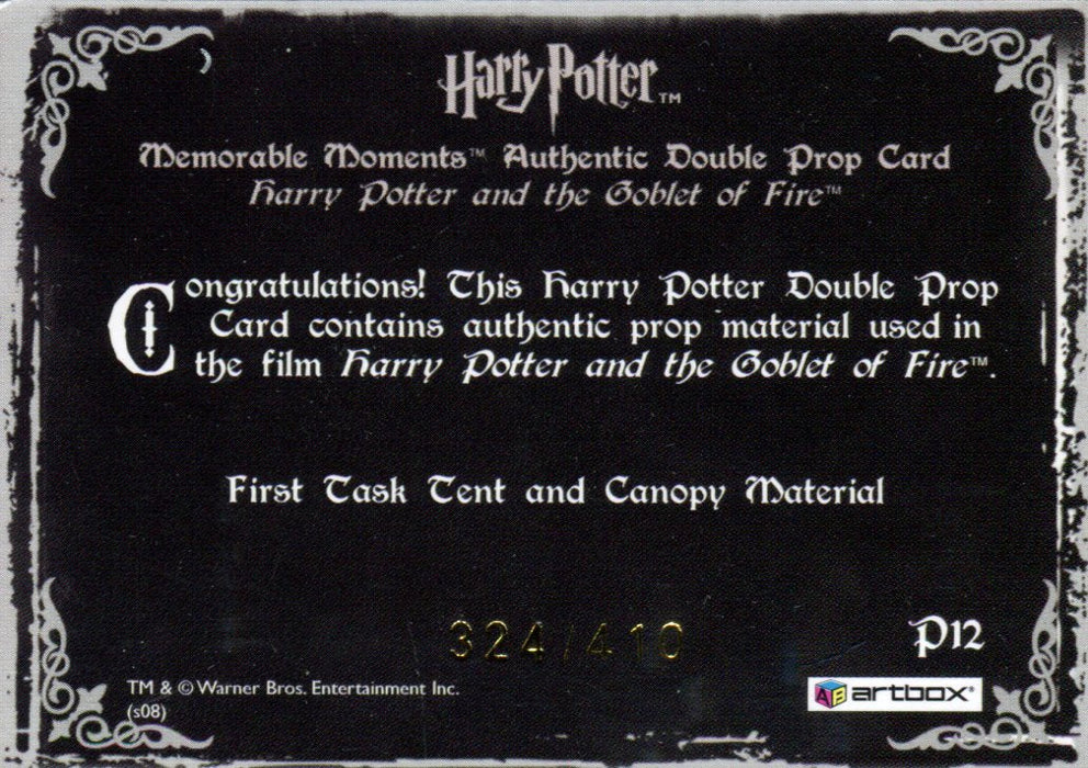 Harry Potter Memorable Moments 2 Tent Canopy Double Prop Card HP P12 #324/410   - TvMovieCards.com