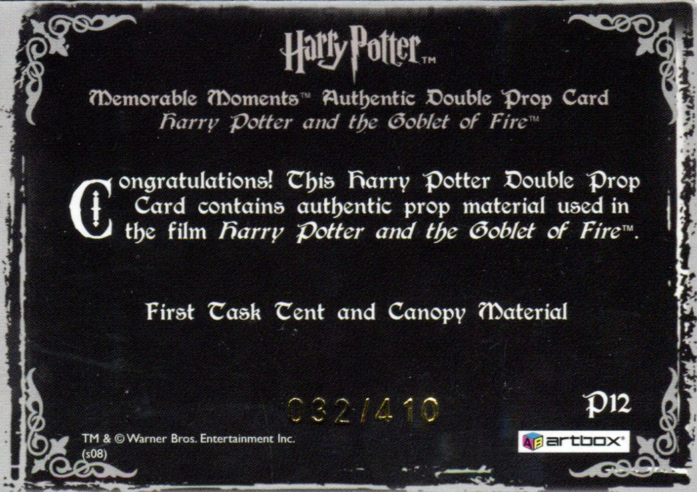 Harry Potter Memorable Moments 2 Tent Canopy Double Prop Card HP P12 #032/410   - TvMovieCards.com