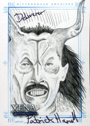 Xena Art & Images Sketch Card by Patrick Hamill Deliverer   - TvMovieCards.com