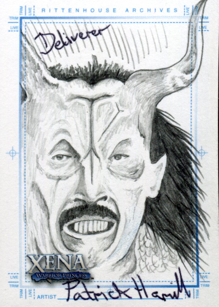 Xena Art & Images Sketch Card by Patrick Hamill Deliverer   - TvMovieCards.com