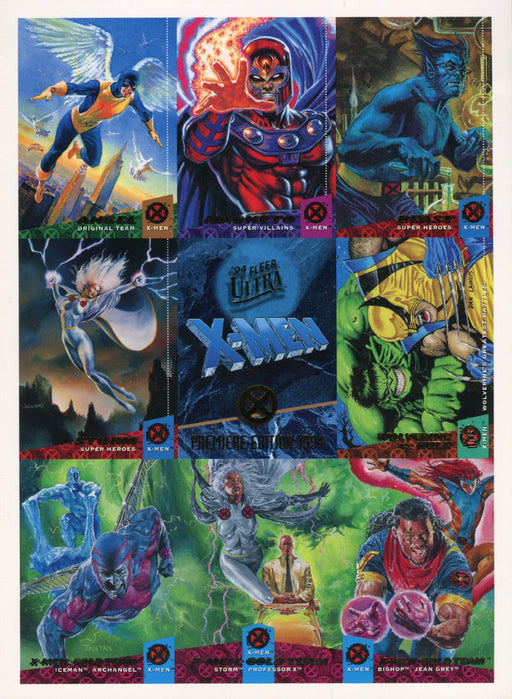 1994 X-men Premiere Uncut 9 Card Promo Sheet Fleer Ultra Trading Cards   - TvMovieCards.com