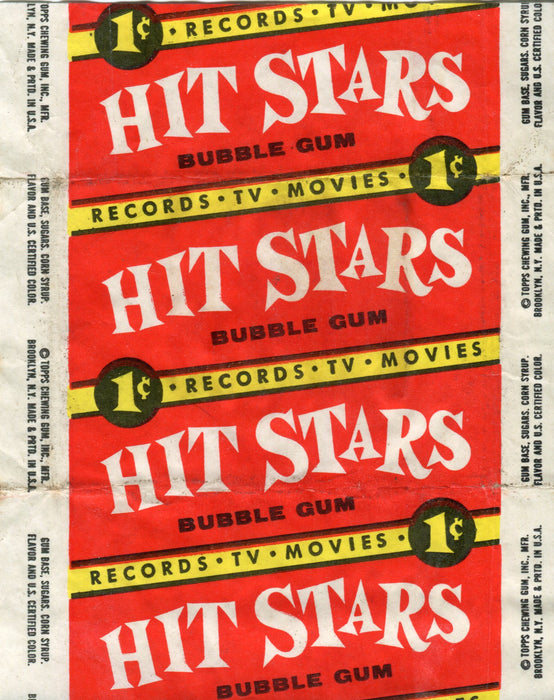 Hit Stars 1957 Topps Vintage 1 Cent Bubble Gum Trading Card Wrapper   - TvMovieCards.com