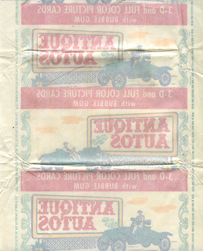 Antique Autos 1953 Bowman Vintage Bubble Gum Trading Card Wrapper   - TvMovieCards.com