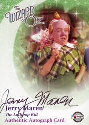 Wizard of Oz  Autograph  Card Lollipop Kid - Jerry Maren (Green JM1)   - TvMovieCards.com