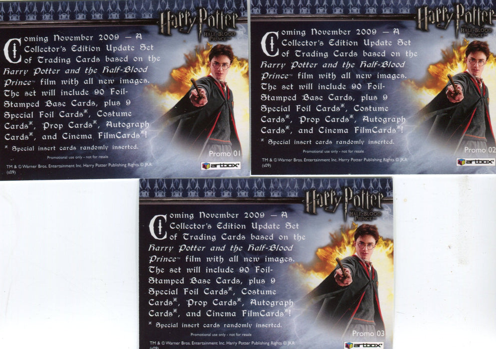Harry Potter and the Half Blood Prince Update Promo Card Lot 3 Cards   - TvMovieCards.com