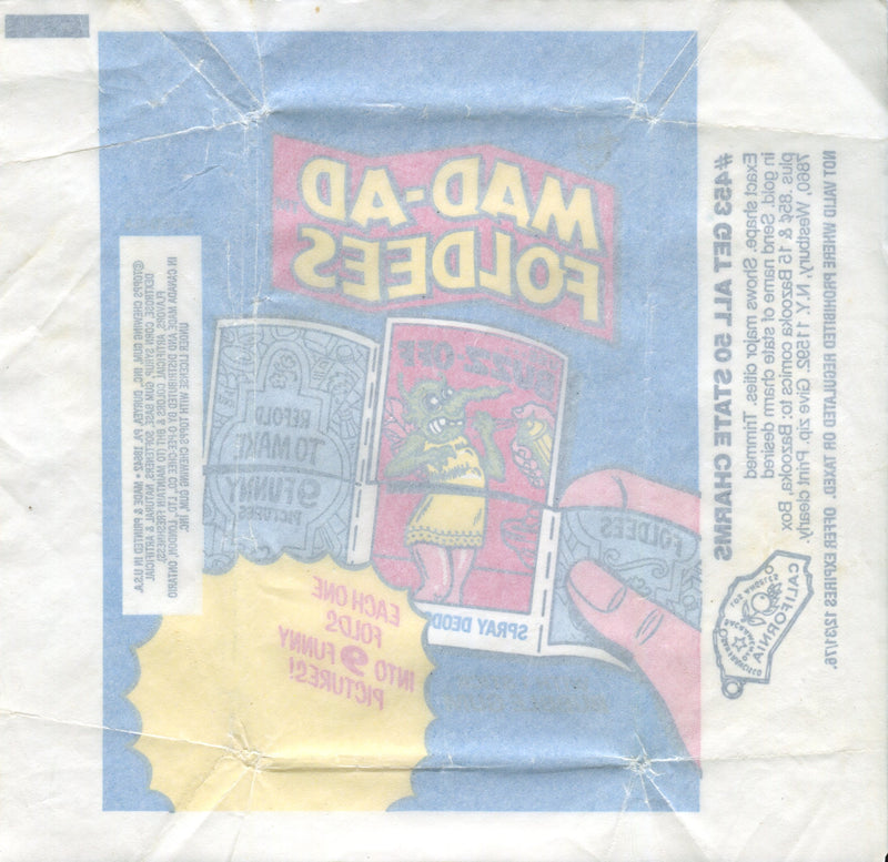 Mad-Ad Foldees 1976 Topps Vintage Bubble Gum Trading Card Wrapper   - TvMovieCards.com
