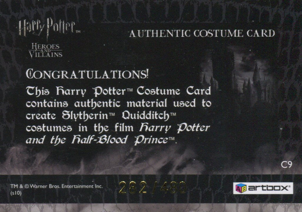Harry Potter Heroes & Villains Slytherin Quidditch Costume Card C9 HP #282/480   - TvMovieCards.com
