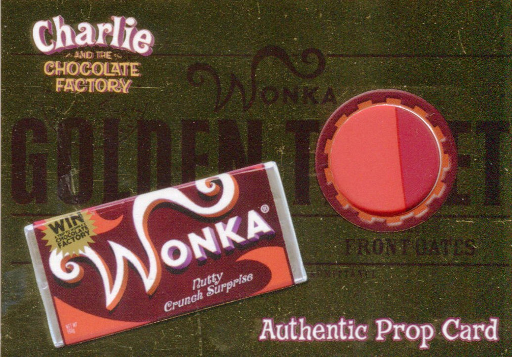 Charlie & Chocolate Factory Golden Ticket Candy Wrapper Prop Card #1402/2330   - TvMovieCards.com