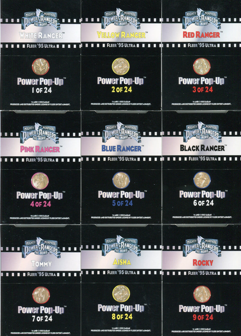 Mighty Morphin Power Rangers Movie Power Pop Ups Chase Card Set 24 Cards   - TvMovieCards.com