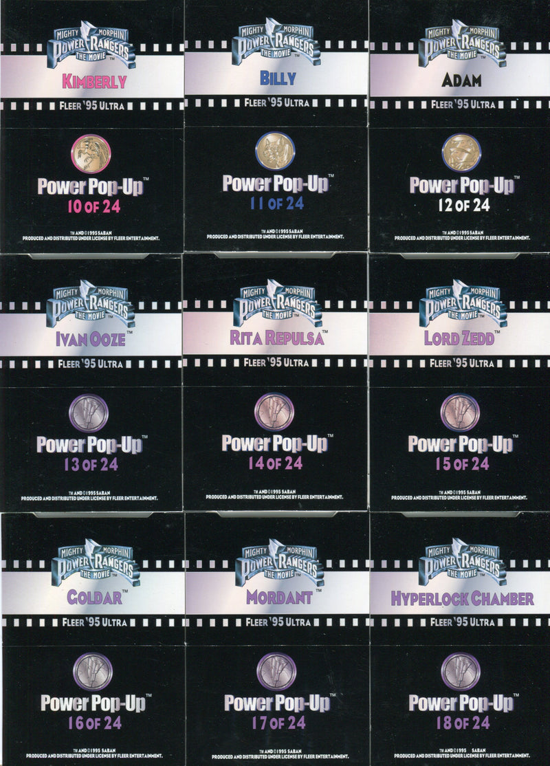 Mighty Morphin Power Rangers Movie Power Pop Ups Chase Card Set 24 Cards   - TvMovieCards.com