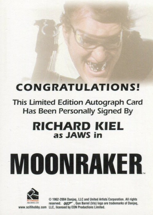 James Bond Quotable Richard Kiel as Jaws Dealer Incentive Autograph Card   - TvMovieCards.com