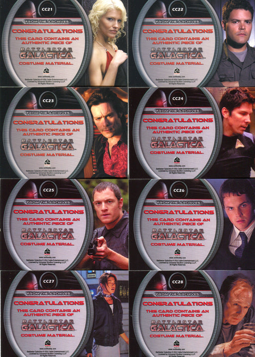 Battlestar Galactica Season Two Costume Card Set CC21 thru CC31 Rittenhouse 2007 - TvMovieCards.com