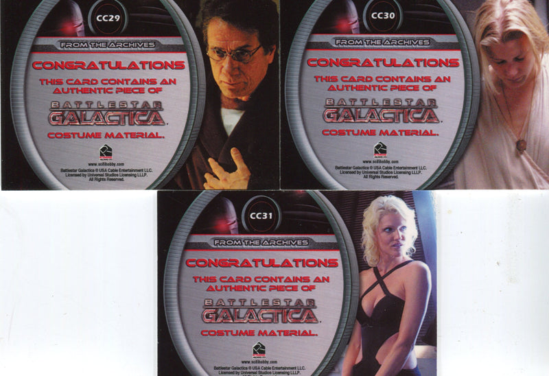 Battlestar Galactica Season Two Costume Card Set CC21 thru CC31 Rittenhouse 2007 - TvMovieCards.com