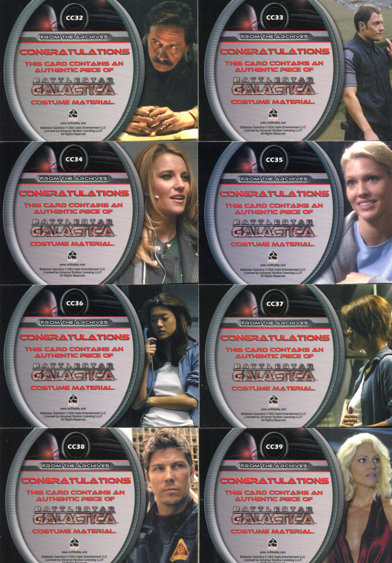 Battlestar Galactica Season Three Costume Card Set CC32 - CC40 + DC4 - DC6 - TvMovieCards.com