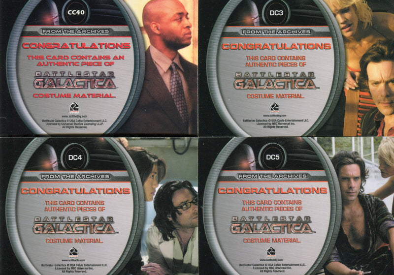Battlestar Galactica Season Three Costume Card Set CC32 - CC40 + DC4 - DC6 - TvMovieCards.com
