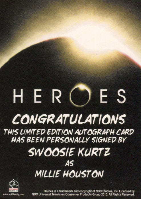 Heroes Archives Swoosie Kurtz as Millie Houston Autograph Card   - TvMovieCards.com