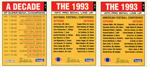 Flintstones NFL Hologram Chase Card Set H1 H2 H3 Cardz 1993   - TvMovieCards.com