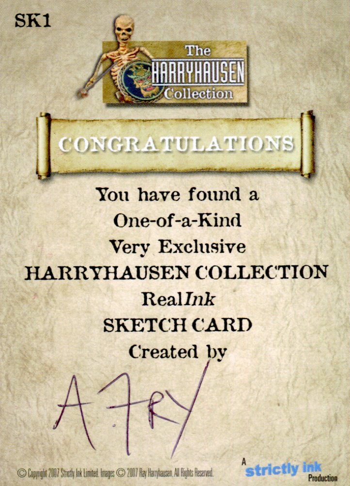 Harryhausen Collection Andy Fry Autograph Sketch Card SK1 Strictly Ink   - TvMovieCards.com