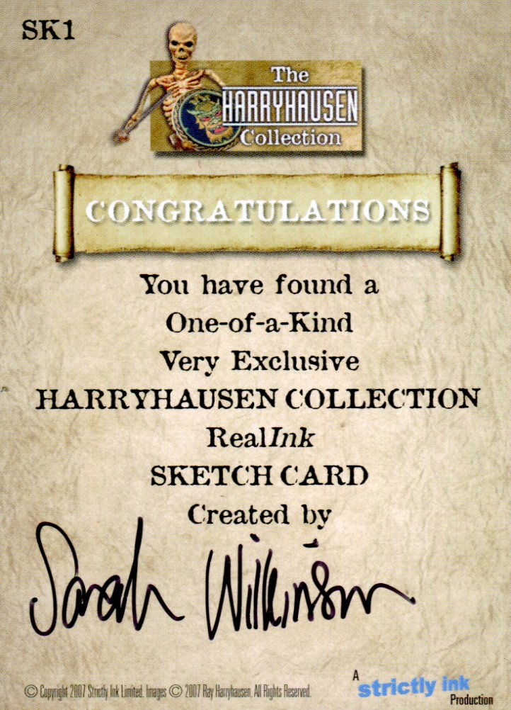 Harryhausen Collection Sarah Wilkinson Autograph Sketch Card SK1 Strictly Ink   - TvMovieCards.com