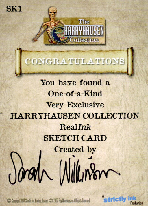 Harryhausen Collection Sarah Wilkinson Autograph Sketch Card SK1 Strictly Ink   - TvMovieCards.com
