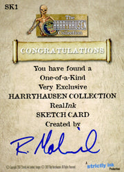 Harryhausen Collection Rich Molinelli Autograph Sketch Card SK1 Strictly Ink   - TvMovieCards.com