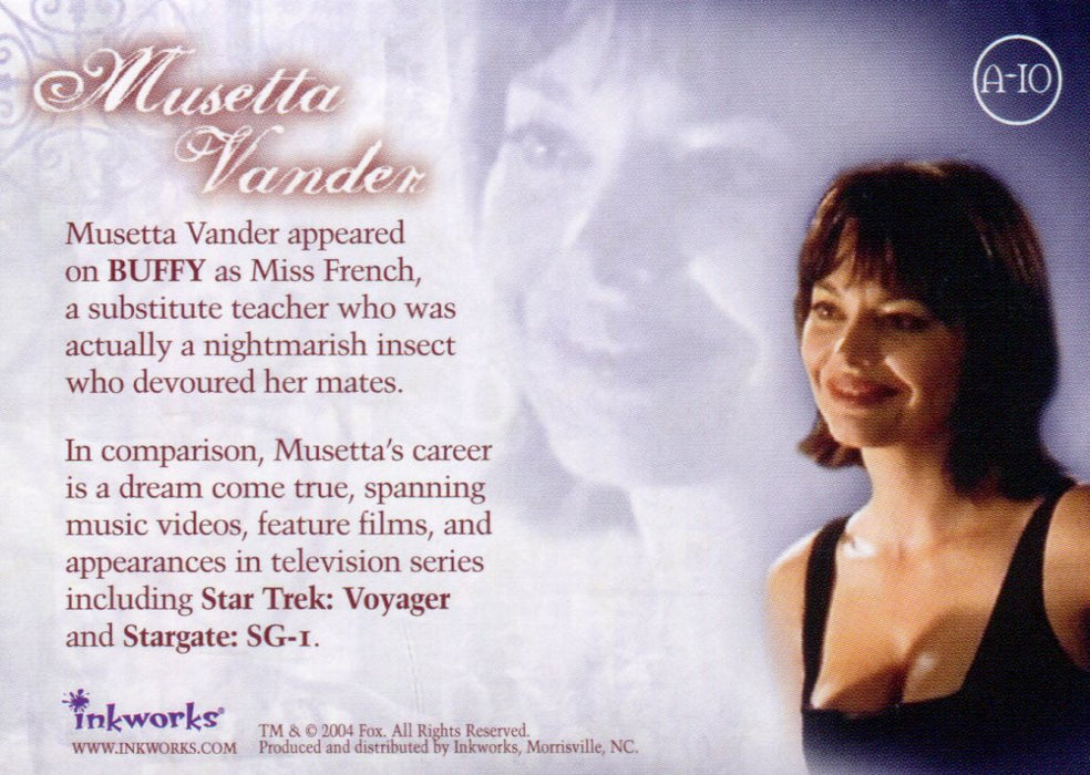 Buffy The Vampire Slayer Women Sunnydale Musetta Vander Autograph Card A-10   - TvMovieCards.com