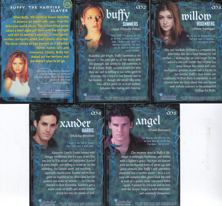 Buffy The Vampire Slayer Season 1 DVD Promo Card Set M1-M5 Inkworks 1998   - TvMovieCards.com
