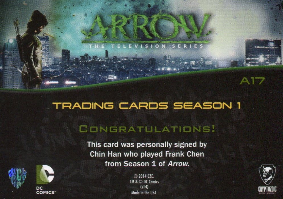 Arrow Season 1 One Chin Han as Frank Chen Autograph Card A17   - TvMovieCards.com