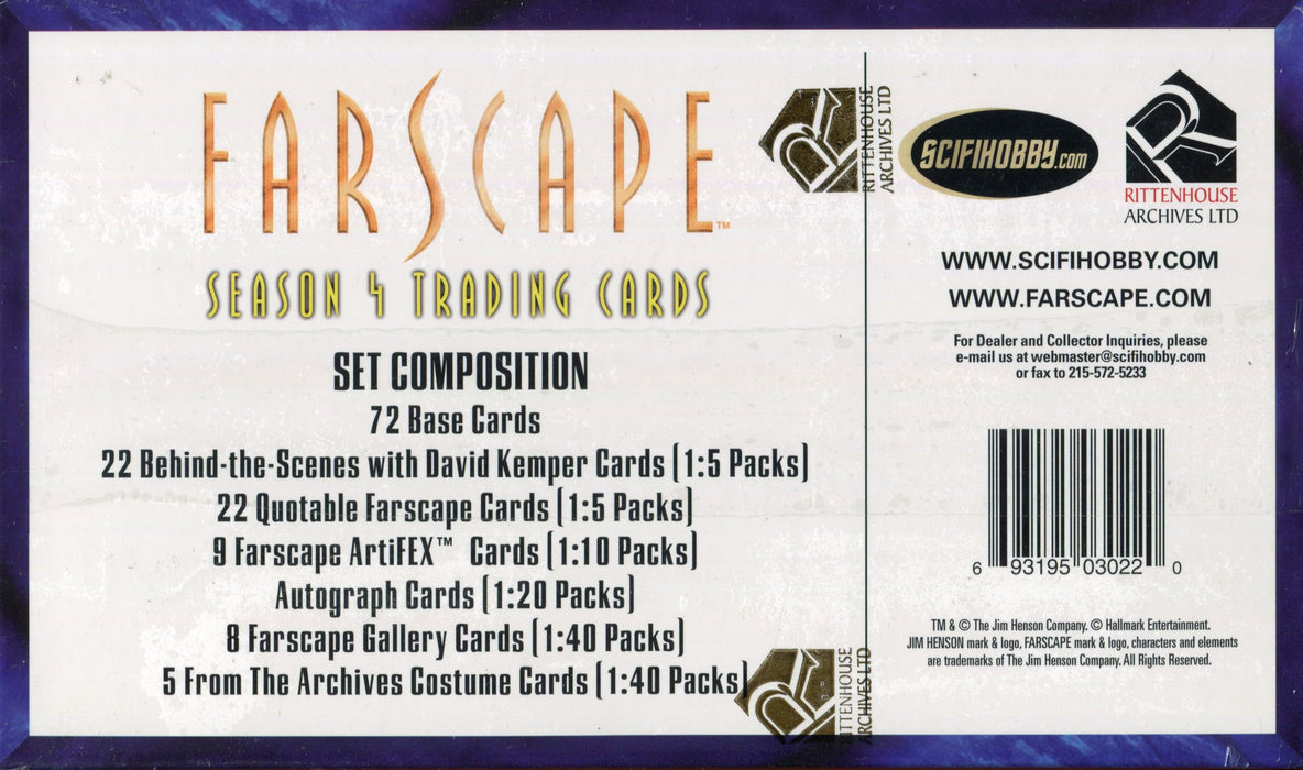Farscape Season 4 Trading Card Box 40 Packs 2 Autographs 1 Costume 2003   - TvMovieCards.com