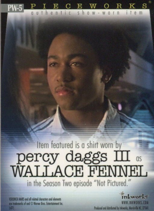 Veronica Mars Season 2 Wallace Fennel's Shirt Pieceworks Costume Card PW-5   - TvMovieCards.com