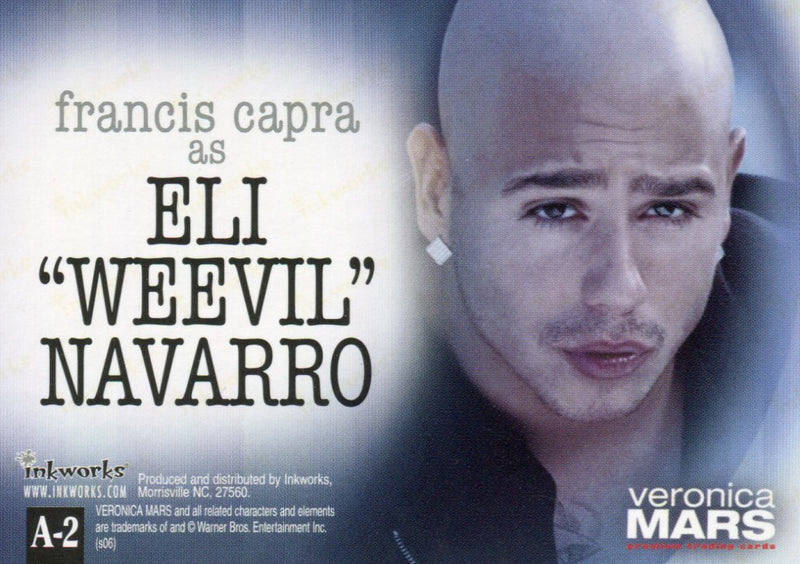 Veronica Mars Season 1 Francis Capra as Eli "Weevil" Navarro Autograph Card A-2   - TvMovieCards.com