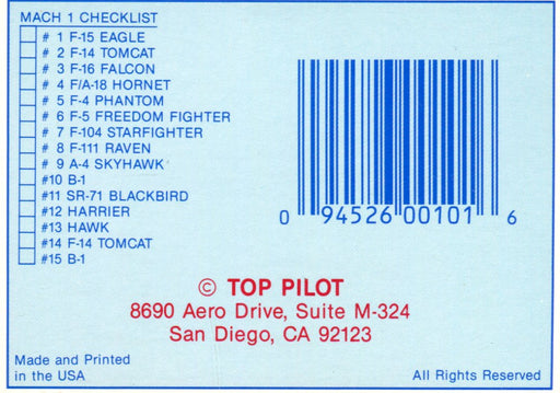 Top Pilot Series 1 Mach 1 Edition Aircraft Trading Card Set Fighter Jets F-15 19   - TvMovieCards.com
