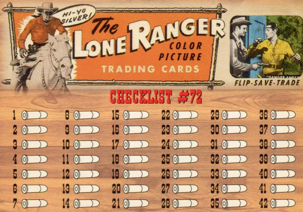 Lone Ranger Base Trading Card Set 72 Cards Dart Flipcards 1997   - TvMovieCards.com