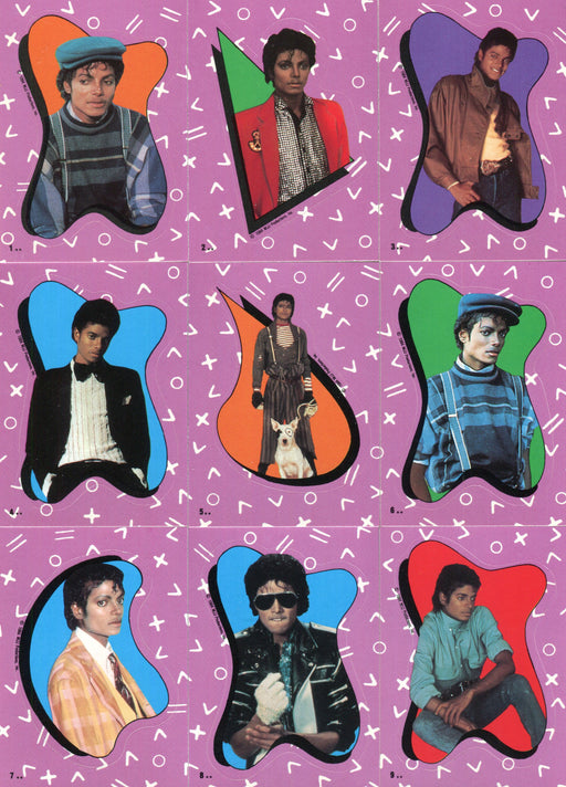 Michael Jackson Vintage Sticker Card Set 33 Sticker Cards MJJ Productions 1984   - TvMovieCards.com