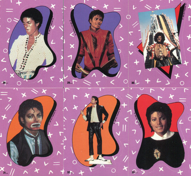 Michael Jackson Vintage Sticker Card Set 33 Sticker Cards MJJ Productions 1984   - TvMovieCards.com