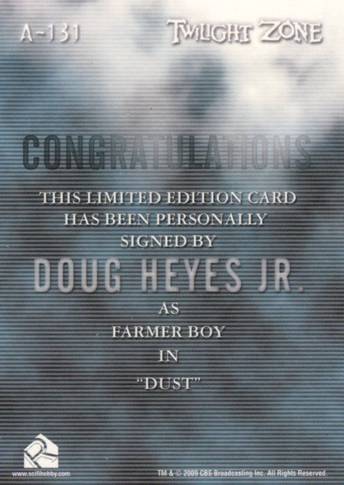 Twilight Zone Complete 50th Anniversary Doug Heyes Jr. Autograph Card A-131   - TvMovieCards.com