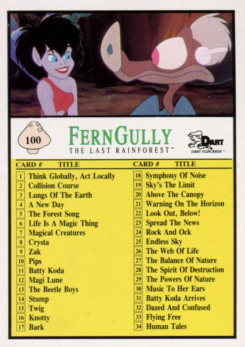 FernGully The Last Rainforest Movie Trading Card Set 100 Cards Dart Flipcards 19   - TvMovieCards.com