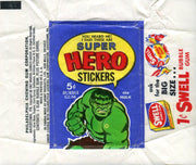 Super Hero Stickers Vintage 5 Cent Bubble Gum Trading Card Wrapper 1967   - TvMovieCards.com