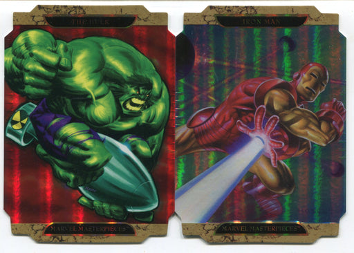 Marvel Masterpieces 2 Diecut Chase Card Set of 2 Hulk A Iron Man A Cards 2008   - TvMovieCards.com