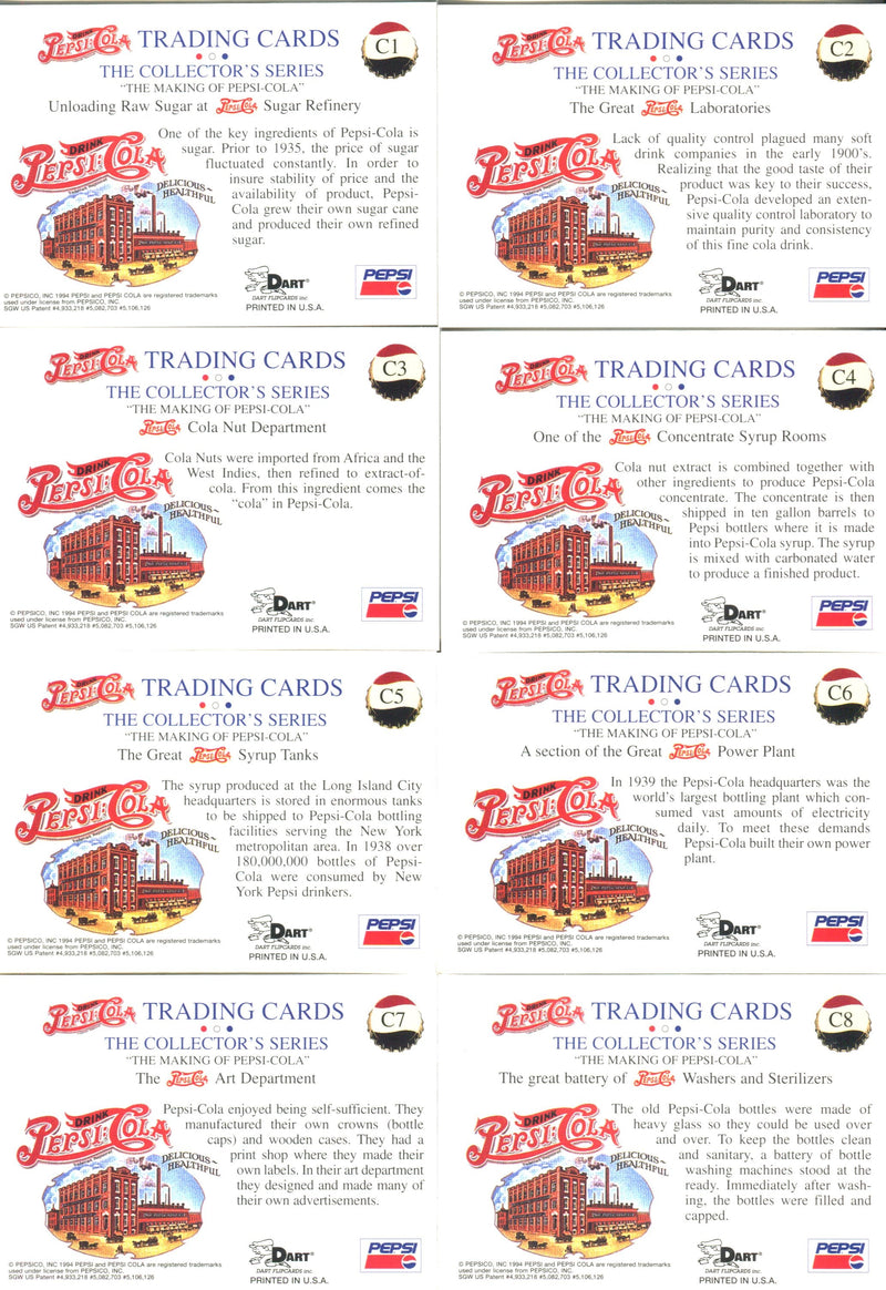 Pepsi Series 1 One Chromium Chase Card Set 10 Cards C1 - C10 Dart Flipcards 1994   - TvMovieCards.com