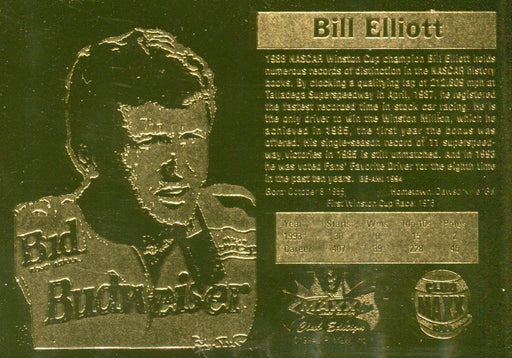 1994 Maxx Racing NASCAR Bill Elliott Gold Club Edition Chase Card   - TvMovieCards.com