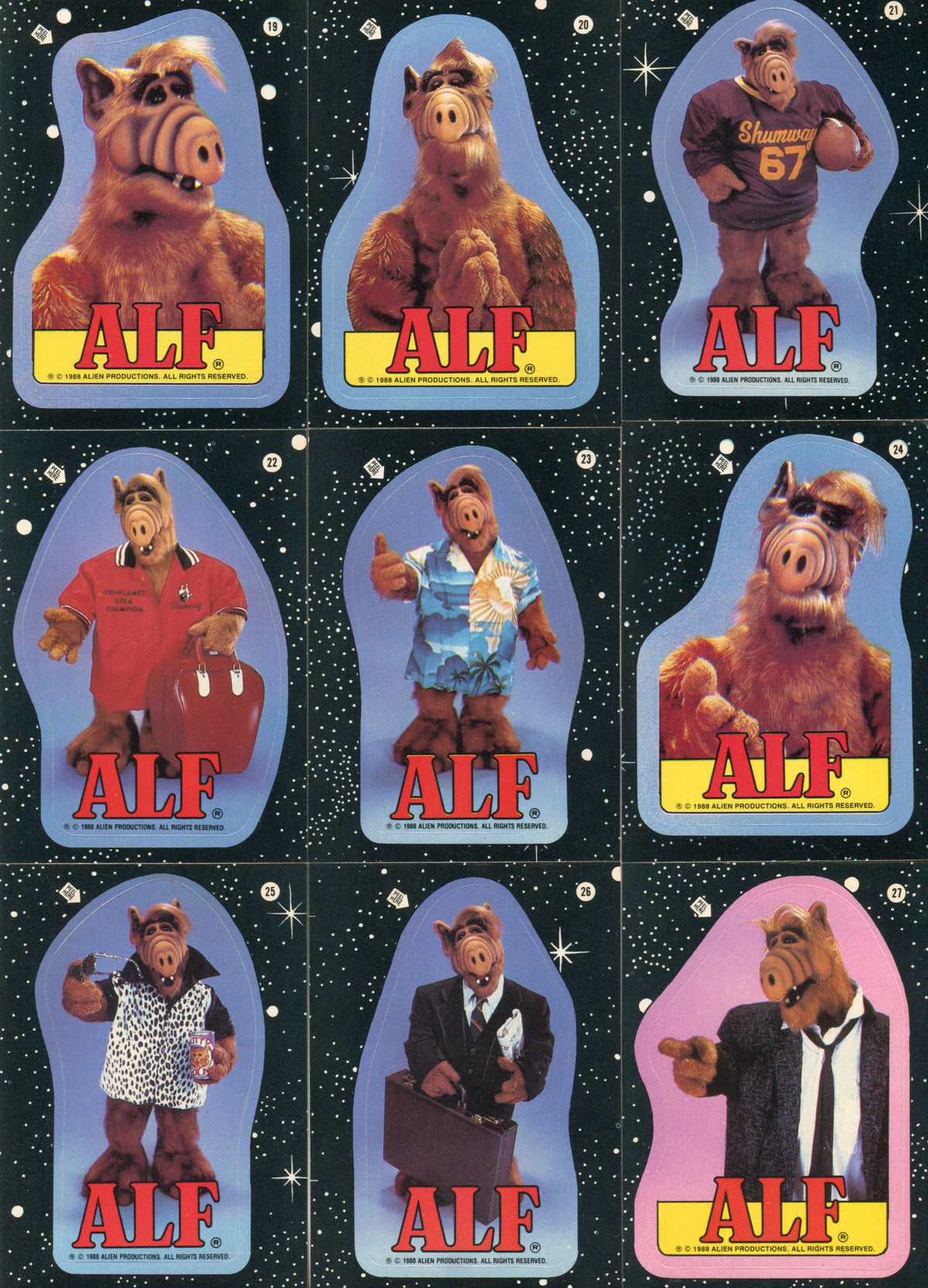 US of Alf Stickers 1st shops Series