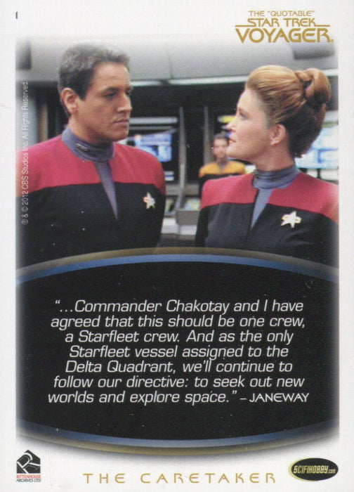 Star Trek Quotable Voyager Trading Base Card Set 72 Cards Rittenhouse 2012   - TvMovieCards.com